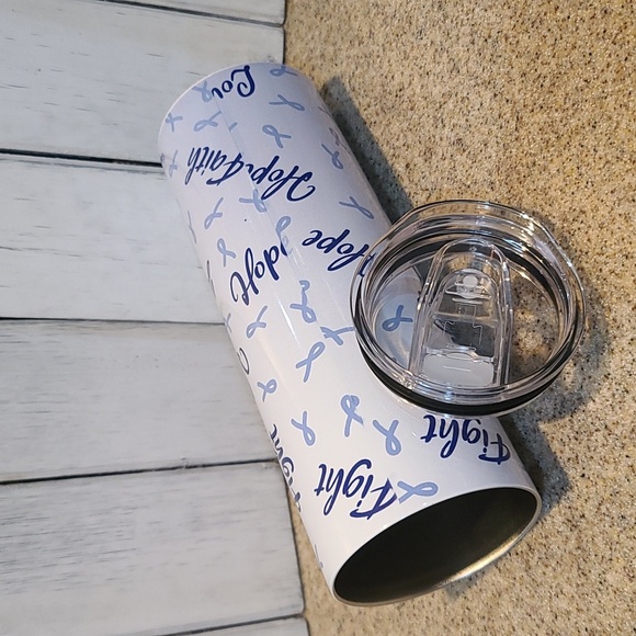Cancer Awareness Support SS  Tumbler  "Fight Faith Hope" NWT - Picture 5 of 6